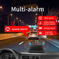 Car HUD head-up display with multi-alarm indicators for speed, RPM, and voltage