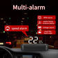 C100 car HUD head-up display with speed readout and multi-alarm indicator icons