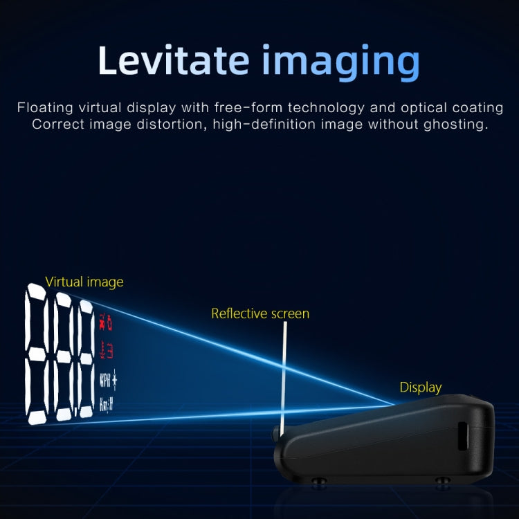 C100 car HUD head-up display projecting a virtual screen from the dashboard unit