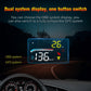 Car HUD head-up display with blue glowing screen and yellow speed reading