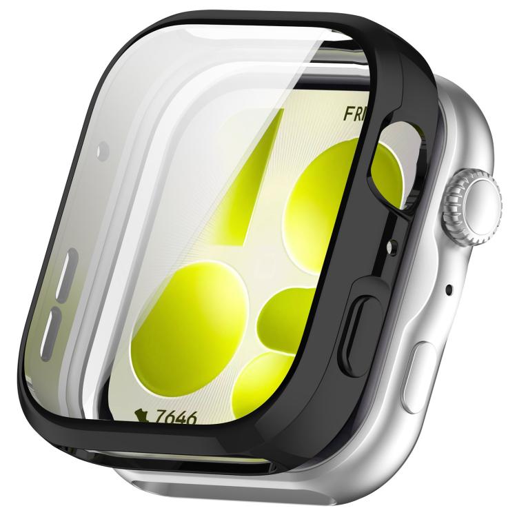 Clear full-coverage watch case with black electroplated edging