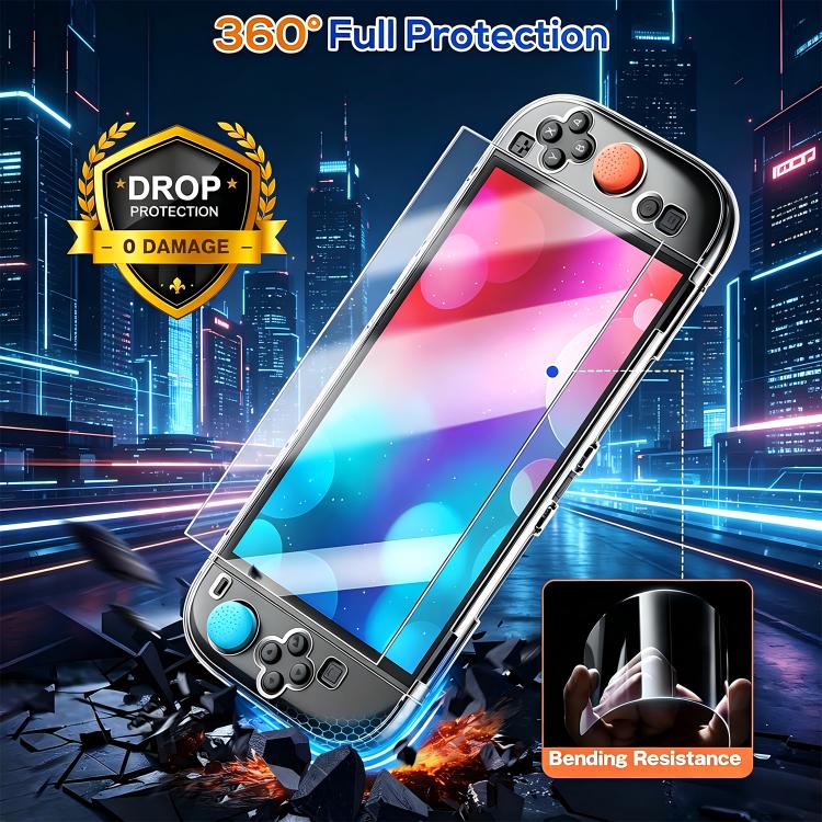 Reinforced clear bumper console case with precise cutouts