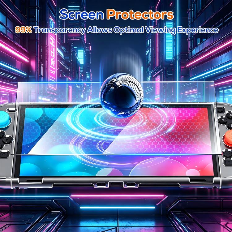 Tempered glass screen protector film with full-coverage cutout for console