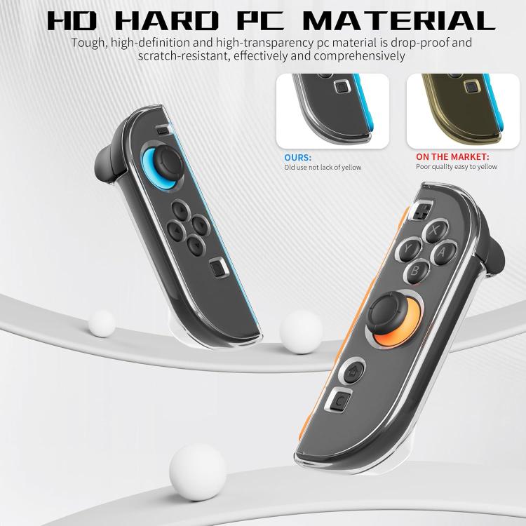 Crystal PC Joy-Con protective case set with black shell and blue/orange grips