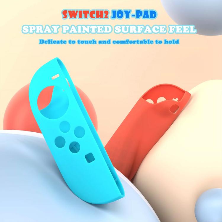 Silicone Joy-Con protective case shells in blue and red with smooth surface