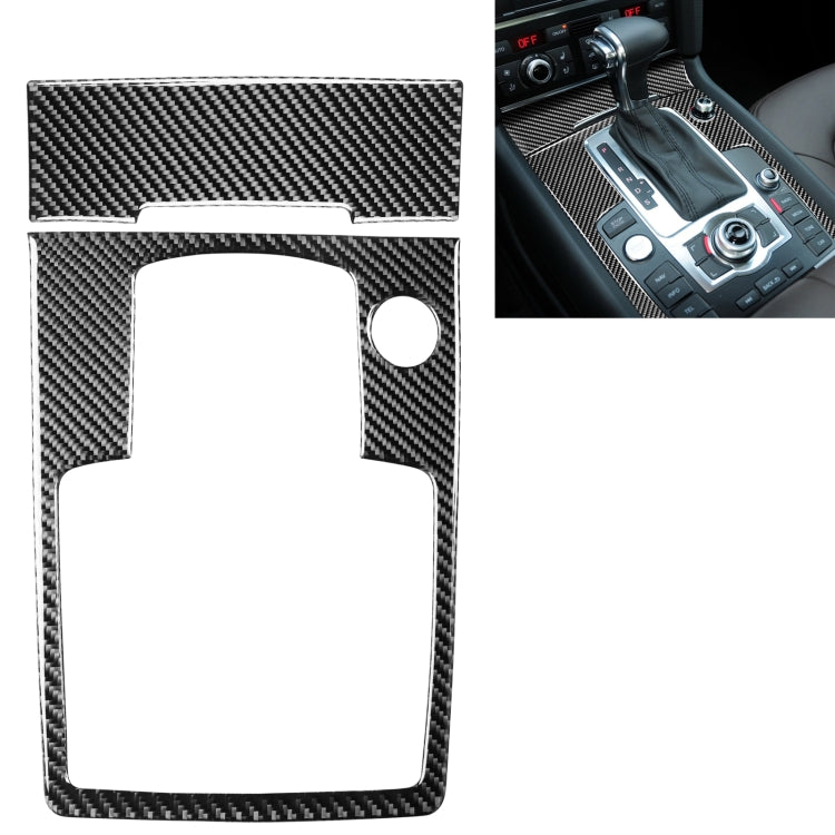 Carbon fiber gear panel decorative sticker with cutout for lighter and bezel