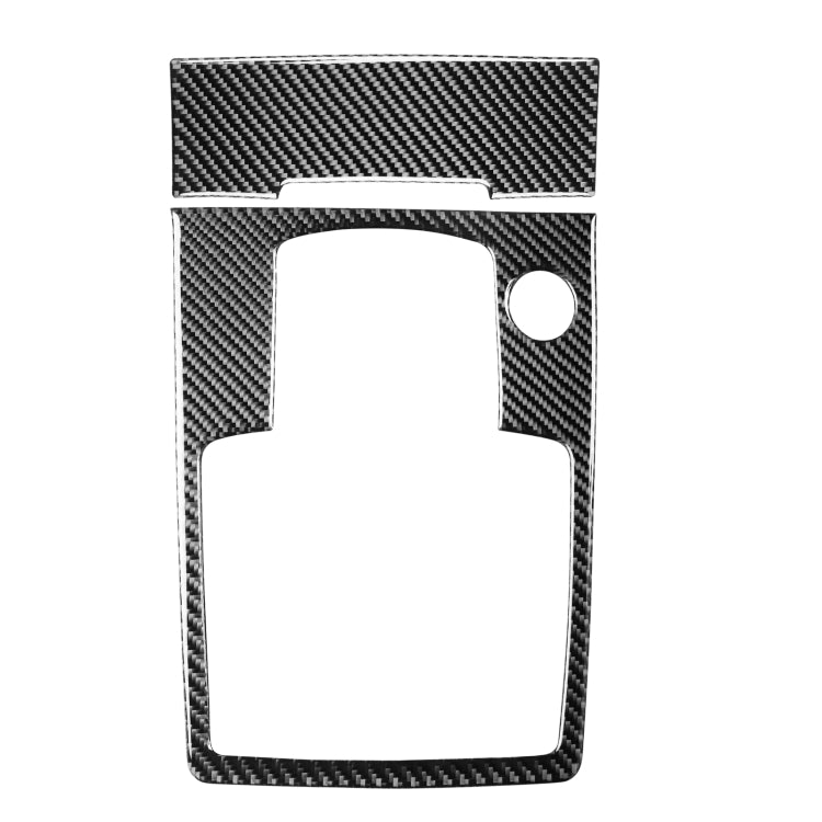 Carbon fiber gear panel sticker with circular lighter opening and rectangular cutout