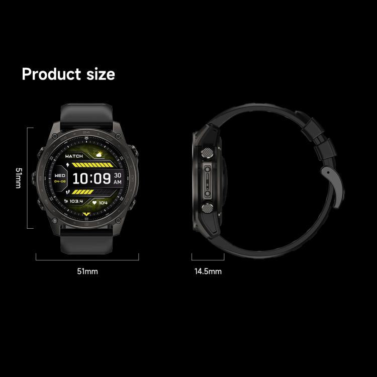 Black T8 Pro smartwatch with 51 mm case width and 14.5 mm profile shown