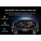 Black T8 Pro smartwatch shown from a low angle, highlighting its round AMOLED display
