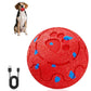 Smart automatic pet toy ball in red with blue star and paw pattern