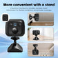 Black WiFi security camera with adjustable stand and side, wall, flat mounting