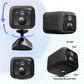 Black WiFi security camera angles showing IR LED, lens, LDR, and mounting bracket nut
