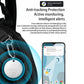 White round Bluetooth GPS tracker with lanyard hole attached to a keychain ring
