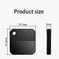 Black mini GPS tracker back with size diagram and side thickness shown.