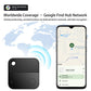 Black GPS tracker with smartphone map screen shown for location finding.