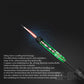 Soldering iron with glowing heating tip and visible green circuit board inside