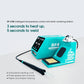 Teal soldering station kit with digital display, iron handle, and heated stand