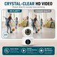 White dual-lens HD security camera with dome and front lens
