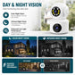 White day and night vision surveillance camera with top LED array and lens