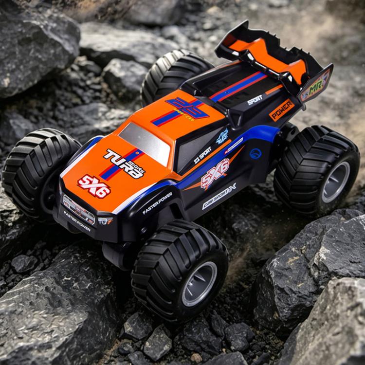 Orange and black 4WD amphibious remote control off-road car with large rugged tires
