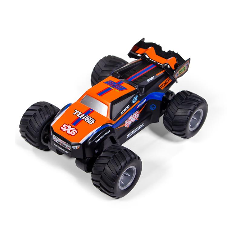 Orange and black amphibious 4WD remote control off-road car, front 3/4 view