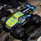 Green and blue amphibious 4WD remote control off-road car with oversized tread tires