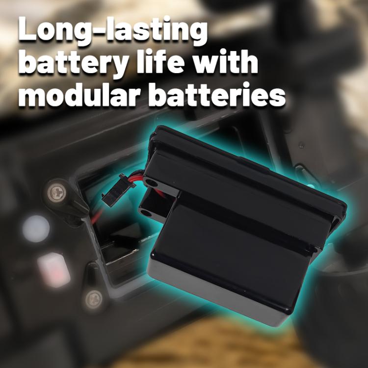 Amphibious 4WD RC off-road car modular battery pack, black with wiring