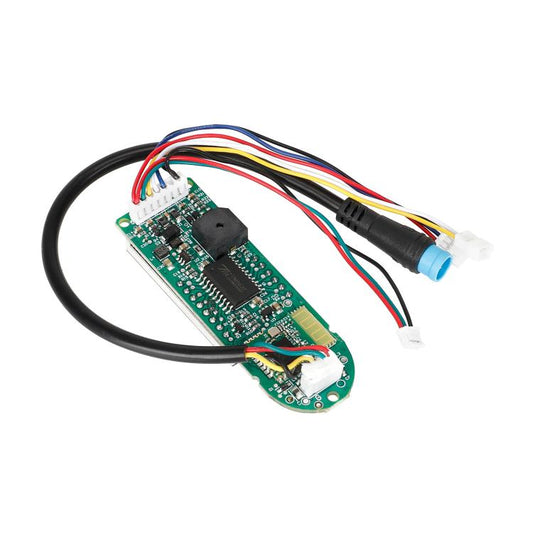 Electric scooter switch circuit board with multicolor wire leads and plug connectors