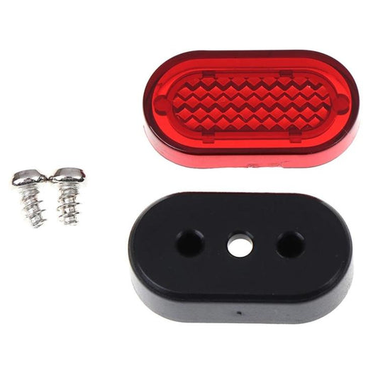 Electric scooter rear fender light cover set: red lens, black base, and screws