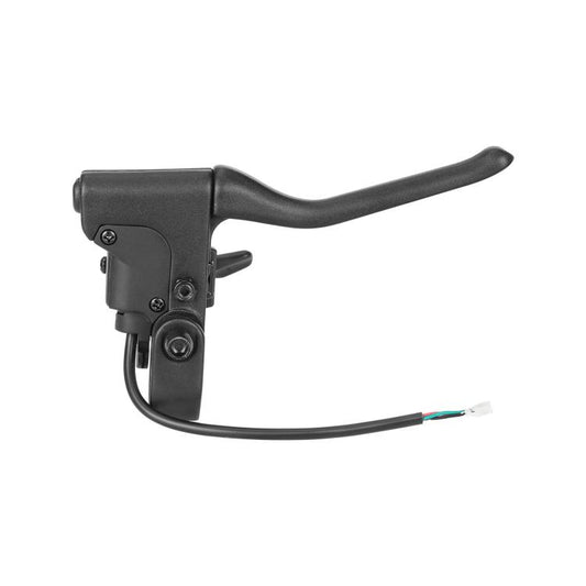 Black brake lever side bell handle with mounted bracket and wiring