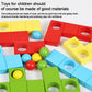 Wooden magic cube block puzzle pieces with smooth glossy colored finish and balls