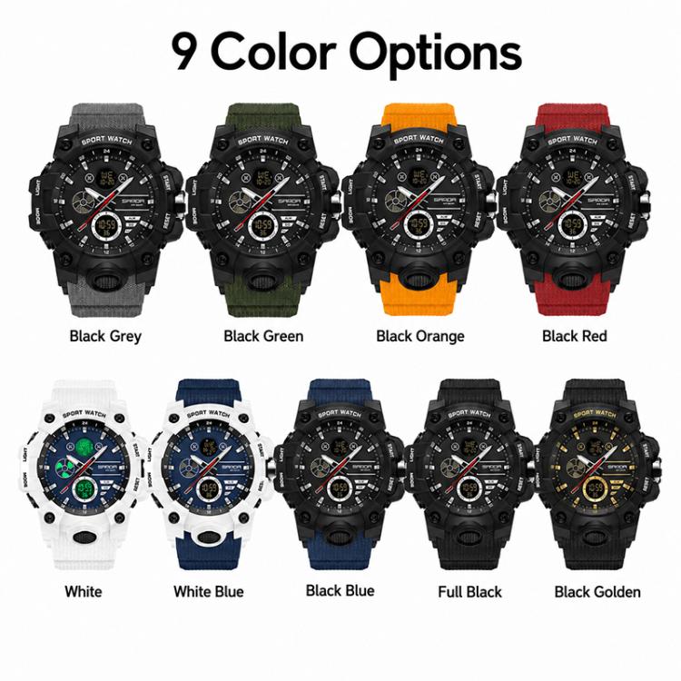Assorted color options of rugged sports watches shown side by side