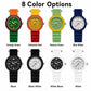 SANDA luminous student wristwatches display, round dials and silicone straps in multiple colors