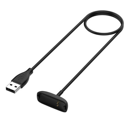 USB charger cable with black connector and flat charging dock for Fitbit Inspire 2
