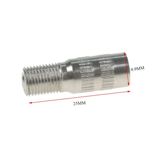 Threaded air extension valve, 25mm length, 0.9mm size marking