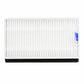 Replacement vacuum filter with white pleated media and black bottom edge