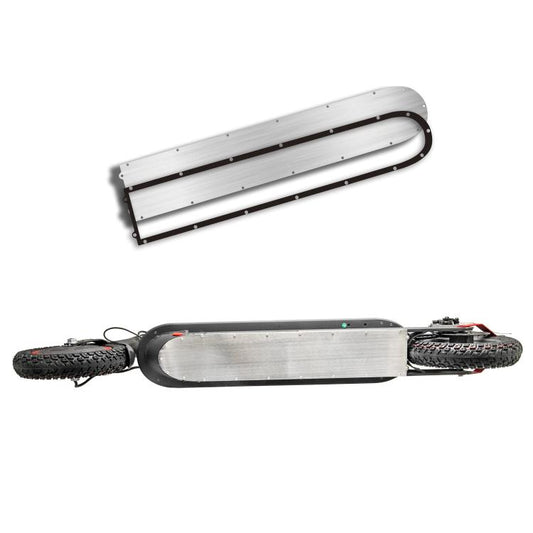 Silver metal base plate with dark waterproof gasket ring, scooter accessory