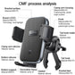 Wireless fast-charging car vent mount holder with black clamp and silicone contact pads