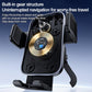 Black car air-vent phone holder with internal gear mechanism behind charging module