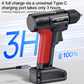 Cordless electric screwdriver drill showing Type-C charging port, red and black body