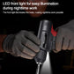Cordless electric screwdriver drill with front LED, gloved grip, black and red design