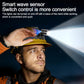 Black LED headlamp with wave sensor control activated by hand motion