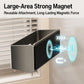 Grey magnetic storage rack attached to refrigerator with strong magnet support