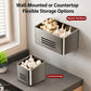 Two-piece magnetic storage baskets for wall or countertop storage, large and small