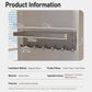 Wall-mounted magnetic kitchen paper towel holder showing size and hook layout