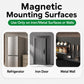 Magnetic mounting surfaces instruction graphic: use on iron/metal surfaces only