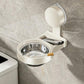 White wall-mounted suction cup ashtray with removable round ash bowl and holder