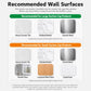 Recommended wall surfaces chart for suction-cup wall-mounted ashtray