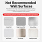 Not recommended wall surfaces chart for suction-cup wall-mounted ashtray