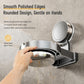 Wall-mounted suction ashtray with smooth polished edges and removable round ash bowl